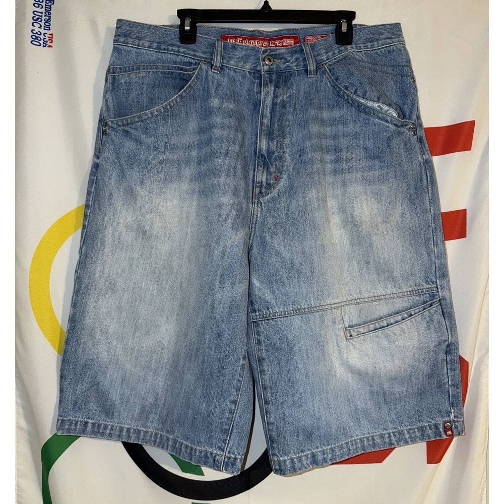 Vintage Y2K Ecko Unltd Jean Shorts 38 Baggy Wide Leg Denim